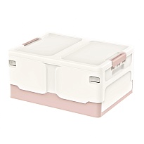Ящик пластиковый складной белый, дно розовое, 480х360х240 мм в Астрахани