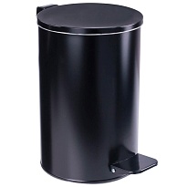 Ведро для мусора с педалью, усиленное, Титан, 10 л, черное, оцинкованная сталь в Астрахани