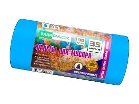 Мешки для мусора 35 л, ароматизированные, синие, в рулоне 30 шт., ПНД, 12 мкм, 640х500 мм, EXTRA, 3530661 в Астрахани