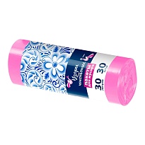 Мешки для мусора 30 л, розовые, в рулоне 30 шт., ПНД, 8 мкм, 560х480 мм, Узоры Чистоты, МУ3605 (ММЭ-30роз) в Астрахани