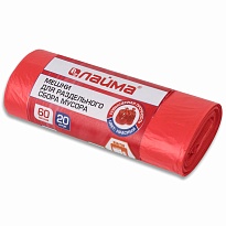 Мешки для мусора 60 л, красный, в рулоне 20 шт., ПНД, 10 мкм, 680х580 мм, LAIMA, 606702 в Астрахани Мешки для мусора 60 л, красный, в рулоне 20 шт., ПНД, 10 мкм, 680х580 мм, LAIMA, 606702 в Астрахани