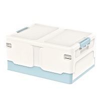 Ящик пластиковый складной белый, дно голубое, 480х360х240 мм в Астрахани