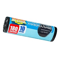 Мешки для мусора 180 л, с ушками, черные, в рулоне 10 шт., ПНД, 20 мкм, 1150х800 мм, Крепак, 4607075710498 в Астрахани Мешки для мусора 180 л, с ушками, черные, в рулоне 10 шт., ПНД, 20 мкм, 1150х800 мм, Крепак, 4607075710498 в Астрахани