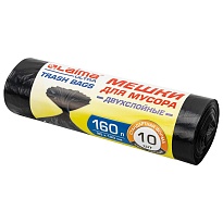 Мешки для мусора 160 л, черные, в рулоне 10 шт., ПВД, 30 мкм, 1200х900 мм, LAIMA ULTRA, 607694 в Астрахани
