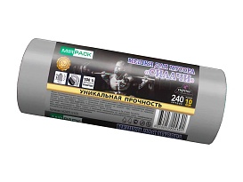 Мешки для мусора 240 л, ароматизированные, серые, в рулоне 10 шт., ПВД 40 мкм, 1500х1100 мм, СИЛАЧИ, sil240111101 в Астрахани