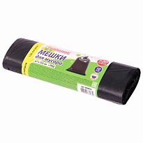 Мешки для мусора 120 л, черные, в рулоне 10 шт., ПНД, 11 мкм, 1020х670 мм, Любаша, 608093 в Астрахани