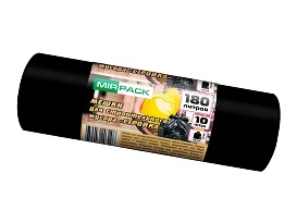 Мешки для мусора 180 л, ароматизированные, черные, в рулоне 10 шт., ПВД, 70 мкм, 1100х930 мм, СТРОЙКА, S18010110 в Астрахани