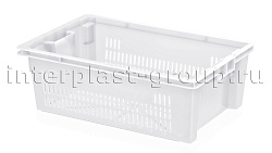 Ящик универсальный для овощей, фруктов и хлеба перфорированный белый