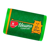 Мешки для мусора 30 л, зеленые, в рулоне 90 шт., ПНД, 6 мкм, 560х480 мм, Comfort, М4268 в Астрахани