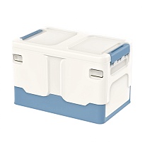 Ящик пластиковый складной белый, дно синее, 370х240х240 мм в Астрахани