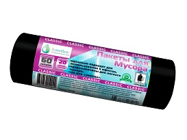 Мешки для мусора 60 л, черные, в рулоне 20 шт., ПНД, 7 мкм, 700х600 мм, MIRPACK Classik, 602050 в Астрахани
