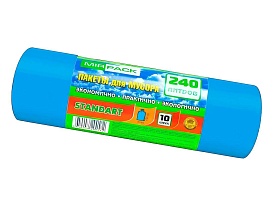 Мешки для мусора 240 л, ароматизированные, синие, в рулоне 10 шт., ПВД 30 мкм, 1300х930 мм, STANDART, 24010661 в Астрахани Мешки для мусора 240 л, ароматизированные, синие, в рулоне 10 шт., ПВД 30 мкм, 1300х930 мм, STANDART, 24010661 в Астрахани