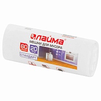 Мешки для мусора 60 л, белые, в рулоне 20 шт., ПНД, 7 мкм, 680х580 мм, LAIMA, 605539 в Астрахани Мешки для мусора 60 л, белые, в рулоне 20 шт., ПНД, 7 мкм, 680х580 мм, LAIMA, 605539 в Астрахани