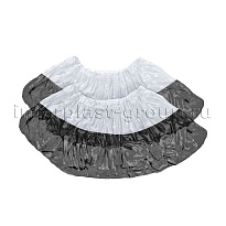 Бахилы бело-черные 1000 шт (500 пар), 48 мкм, двойная подошва, с одной резинкой, Эконом+ в Астрахани