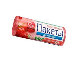 Мешки для мусора 30 л, ароматизированные, Клубника, красные, в рулоне 20 шт., ПНД, 9 мкм, 560х530 мм, GRIFON Aroma, 101-020 K в Астрахани