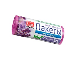 Мешки для мусора 30 л, ароматизированные, Лаванда, сиреневые, в рулоне 20 шт., ПНД, 9 мкм, 560х530 мм, GRIFON Aroma, 101-020 La в Астрахани
