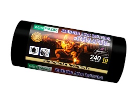 Мешки для мусора 240 л, ароматизированные, черные, в рулоне 10 шт., ПВД 40 мкм, 1500х1100 мм, СИЛАЧИ, sil24011110 в Астрахани