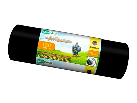 Мешки для мусора 180 л, ароматизированные, черные, в рулоне 10 шт., ПВД, 100 мкм, 1100х930 мм, Добрыня, Dob18010black в Астрахани