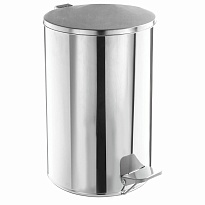 Ведро для мусора с педалью, усиленное, ТИТАН, 10 л, кольцо под мешок, нержавеющая сталь, хром в Астрахани